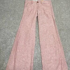 Pilcro - Heathered Pink- Linen Blend - Wide Leg Pants - Sz 6